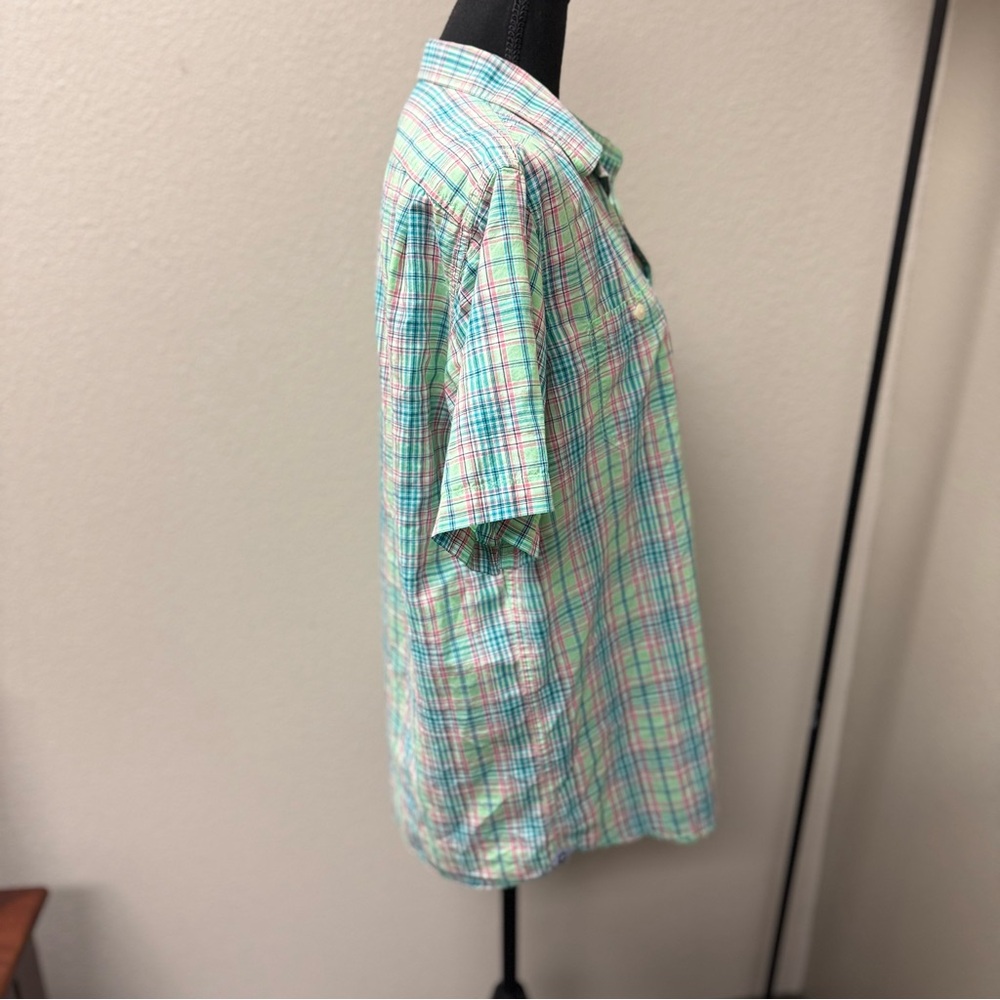 Cremeux Classics Men's Plaid Shirt - Green and Pink. Size Large - Picture 5 of 9